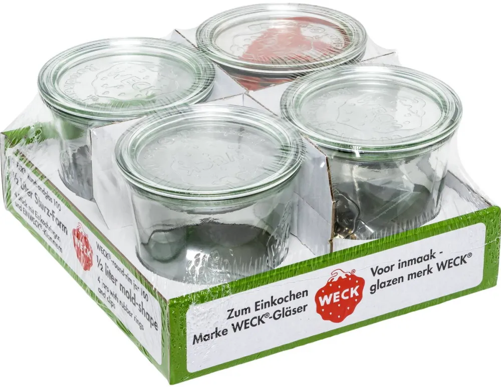 Set de 4 Weck Mold Jar 0.5l