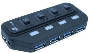 Hub USB MediaRange 4-Port USB 3.0 extern Negru