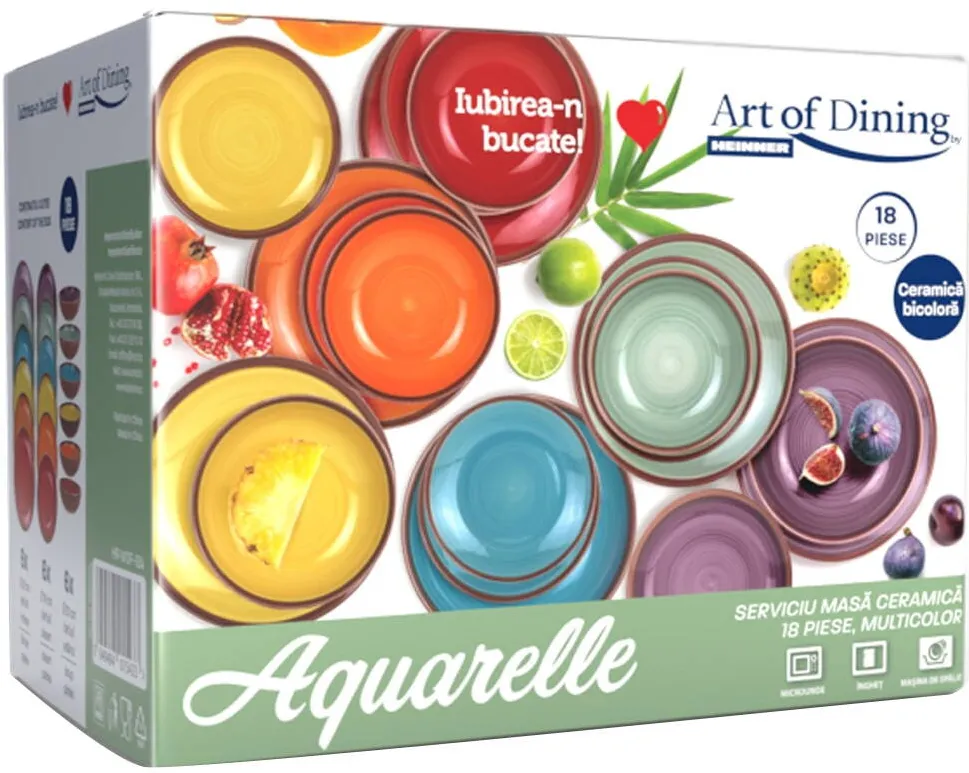HEINNER SERVICIU  MASA CERAMICA 18PCS, AQUARELLE