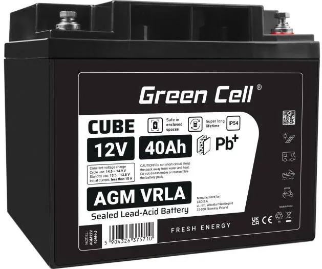 Green Cell Baterie AGM VRLA 12V 40Ah IP54