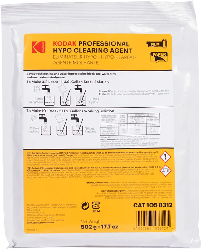 KODAK Professional Hypo Clearing Agent Powder To Make 19L