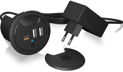 Adaptor IcyBox RaidSonic ICY BOX In-Desk USB Charger with Power Delivery & Quick Charge