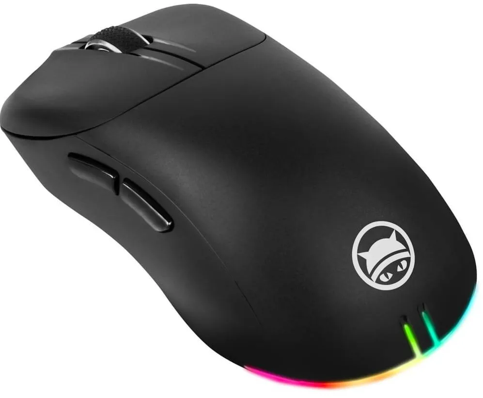 Mouse GAMIAC gaming cu fir PA50, ultralight 50 g, RGB, PixArt PMW3327, negru
