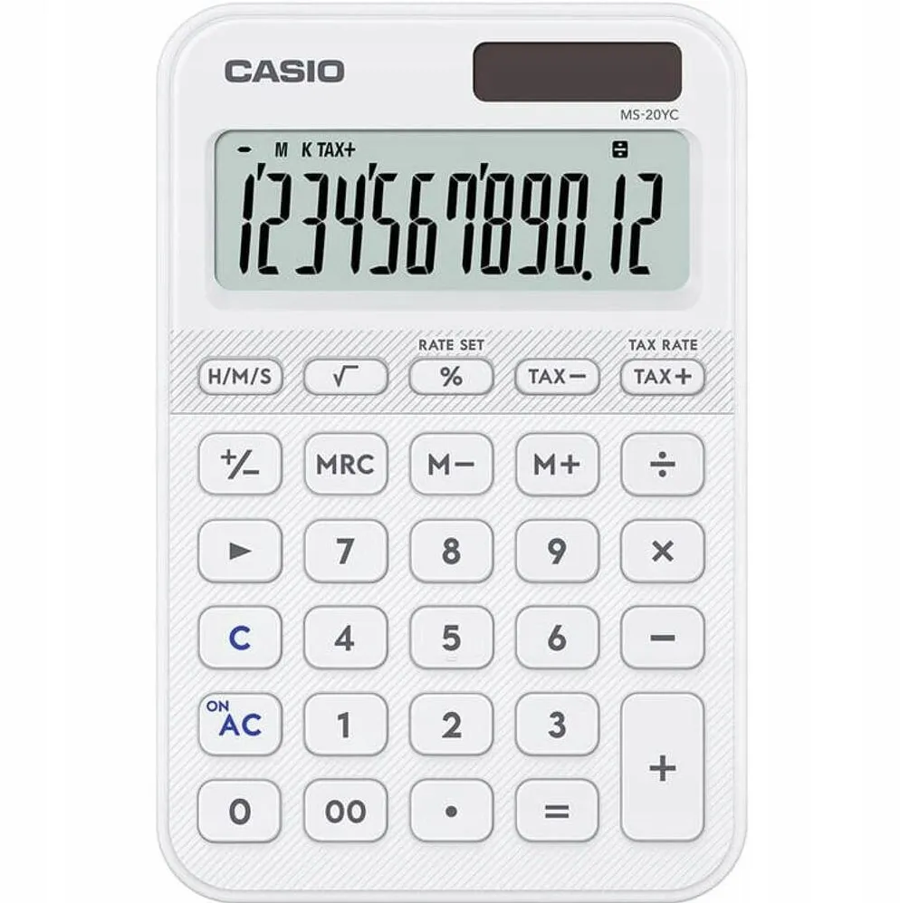 CASIO Calculator birou MS-20YC alb 12 cifre 14x10cm