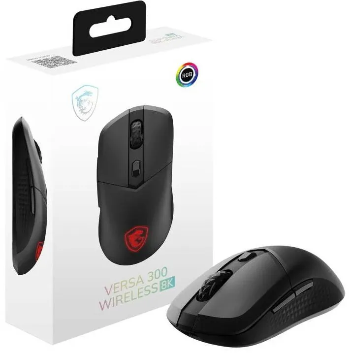Mouse MSI gaming Msi Versa 300, wireless, Bluetooth, 8000DPI, negru