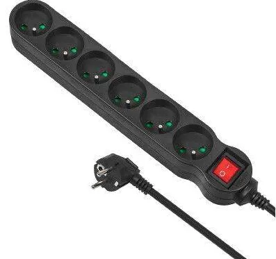 MACLEAN MCE188 Power Strip 6-outlet with switch 5m Cable