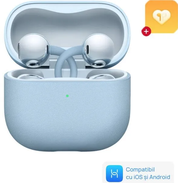Casti Bluetooth Huawei Casti Open-Ear Huawei FreeClip 2, True Wireless, Bluetooth, IP57, Autonomie 38 ore, Blue + 1 Year Loss Care