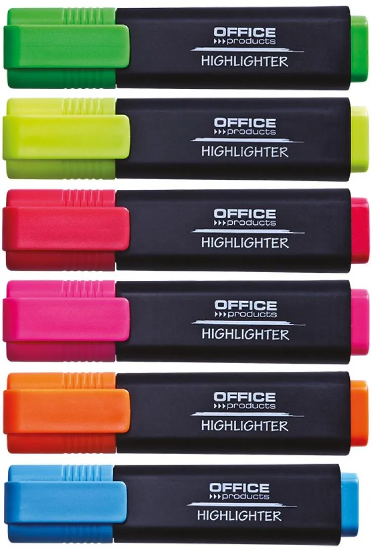 Office Products Textmarker varf lat, 6 culori/set, Office Products