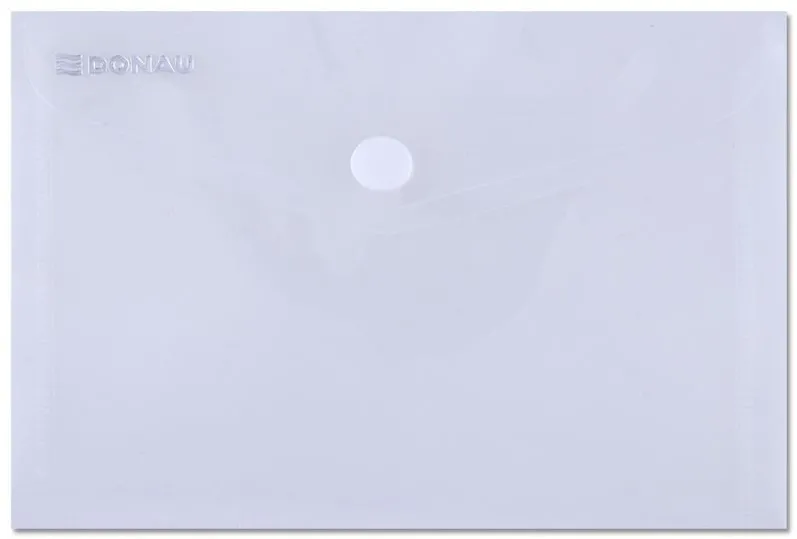 DONAU Mapa PP protectie documente A6 landscape, inchidere cu capsa, 10/set, DONAU - transparent