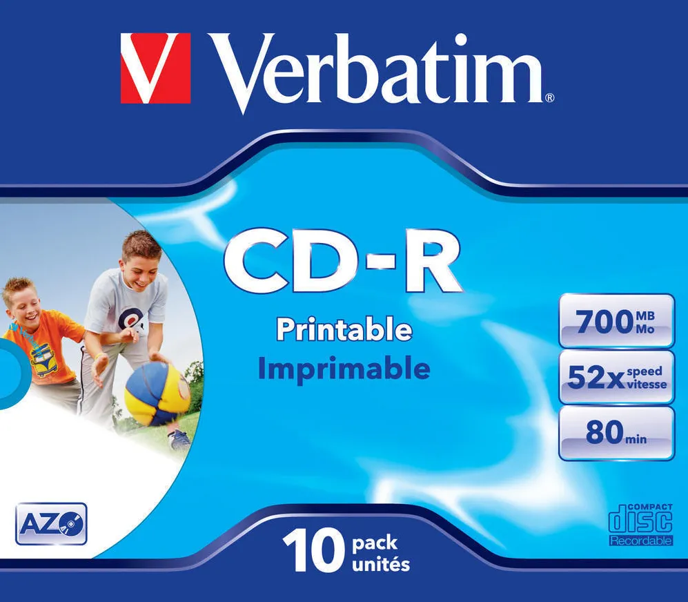 VERBATIM CD-R 52X 700MB fast dry printable jc