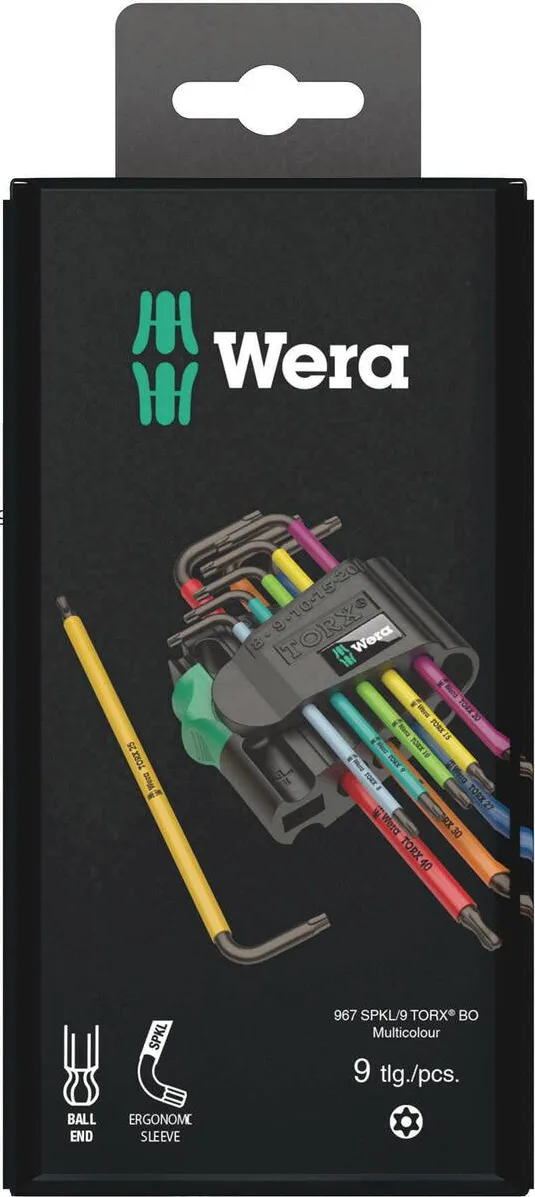 WERA 967/9 TX BO SB L-key set, Blacklaser