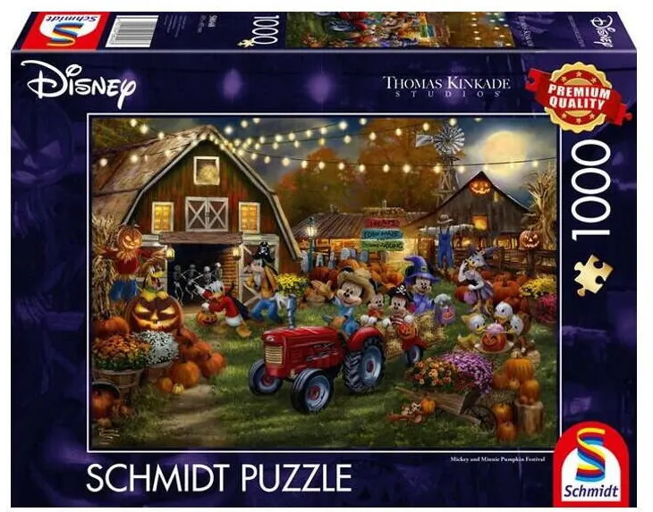 Puzzle Schmidt Puzzle Schmidt 1000 piese - Mickey & Minnie Festivalul Dovlecilor, Thomas Kinkade