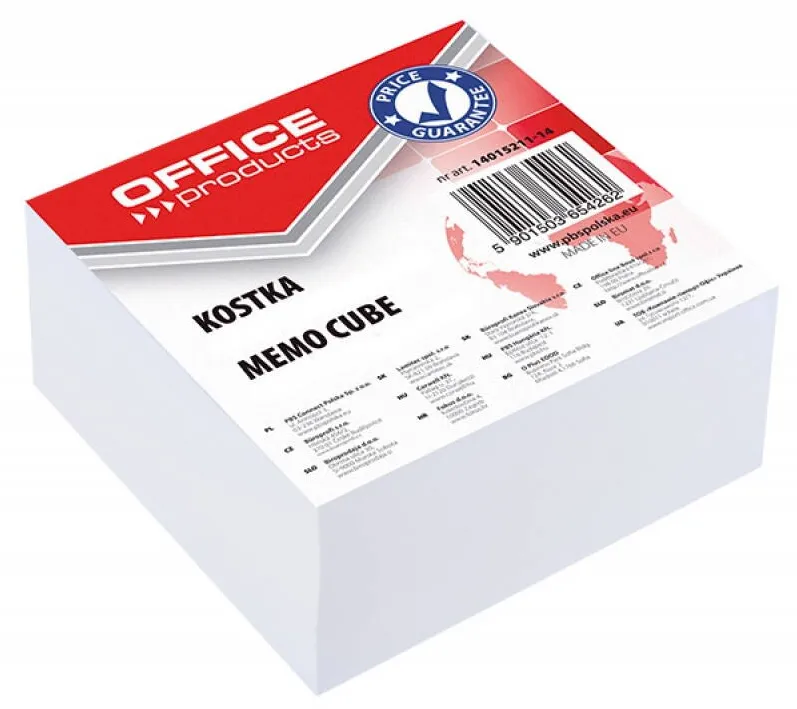 Office Products Cub hartie 85x85x40mm, Office Products - hartie alba