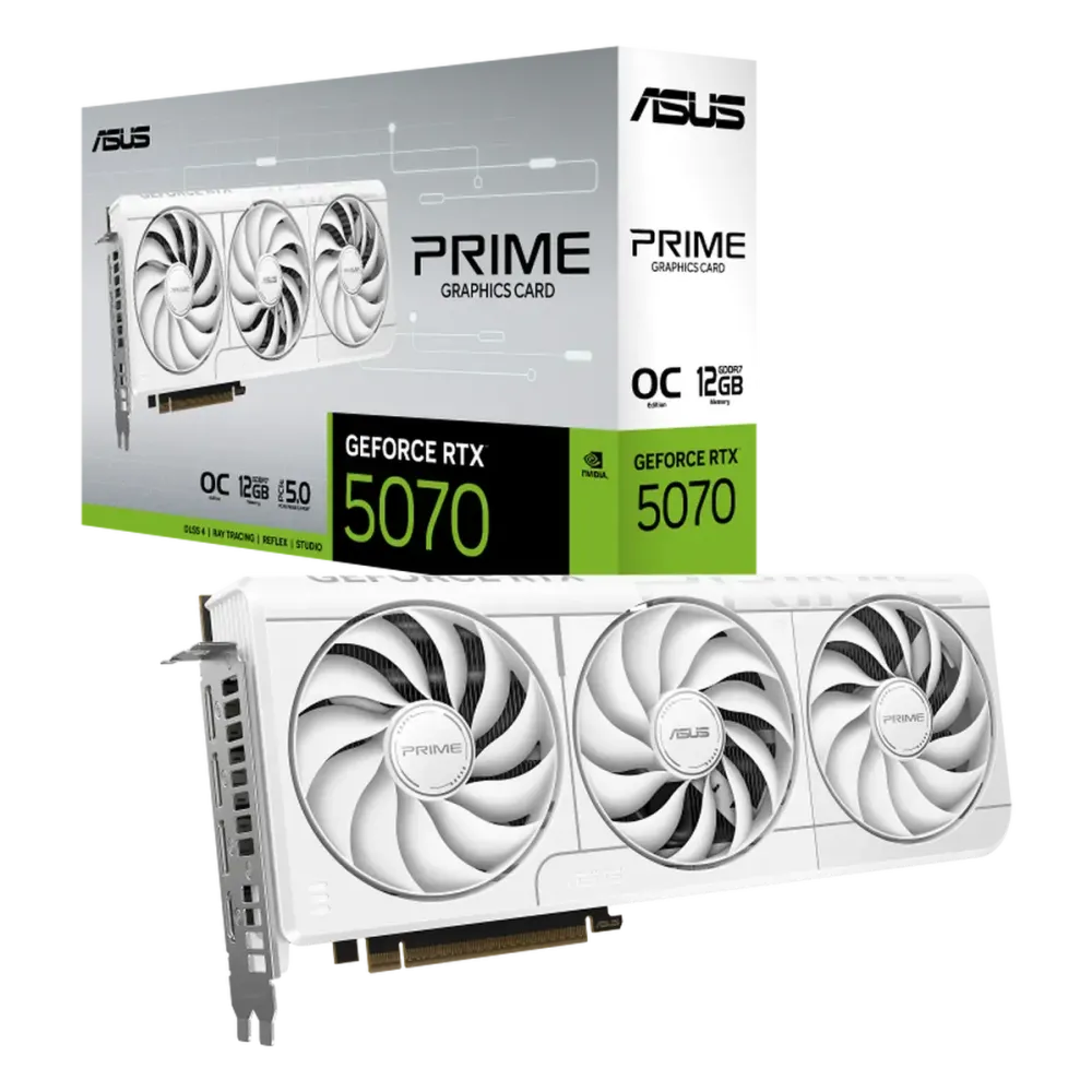 Placa Video Asus Prime GeForce RTX 5070 White OC, 12288 MB GDDR7