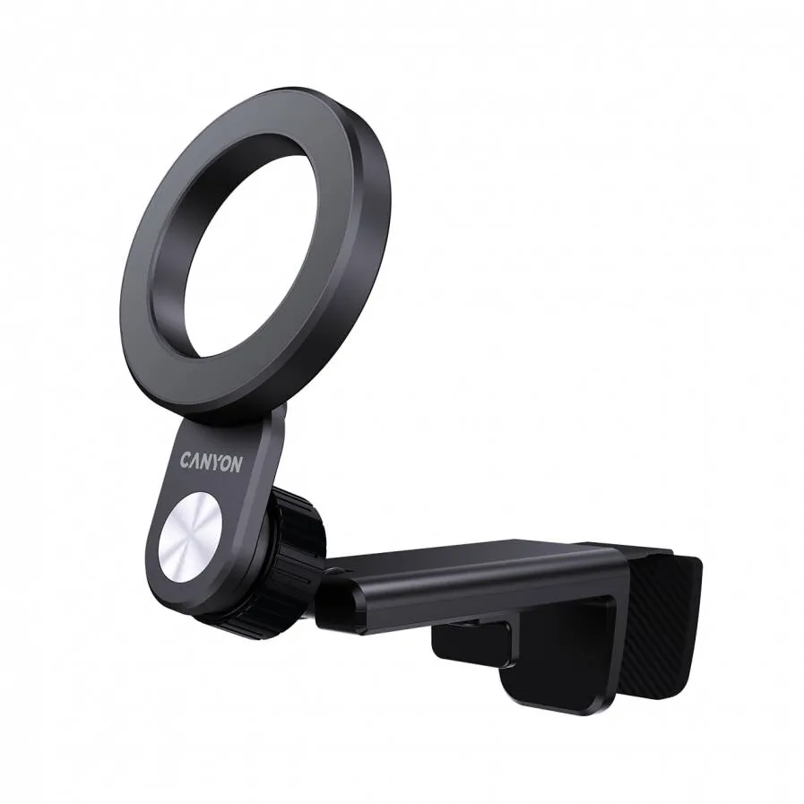 CANYON Suport telefon universal OnGrip 11, magnet, negru, clip ajustabil 3cm