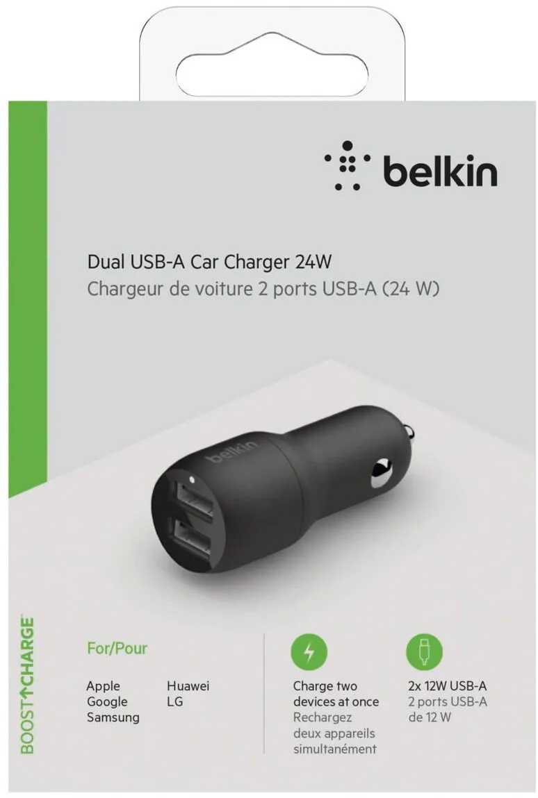 BELKIN USB-A Car incarcator 24W black CCB001btBK