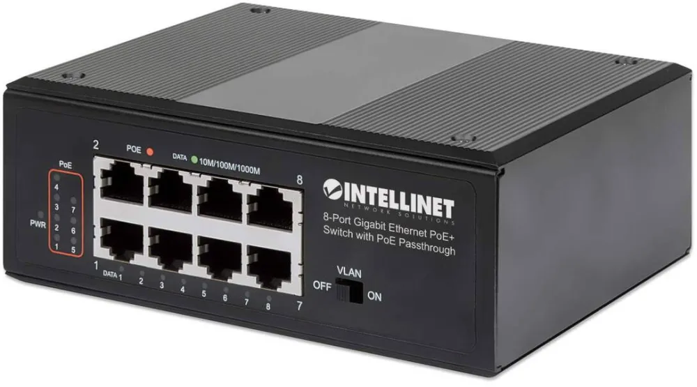 Switch Intellinet 8-Port PoE+ Gigabit mit PoE-Passthrough