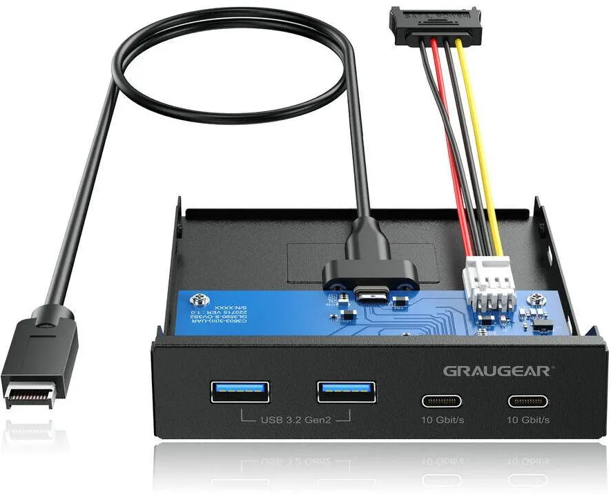 Hub USB GriGear Multi Front Panel, USB 3.2 Gen2 Type-C