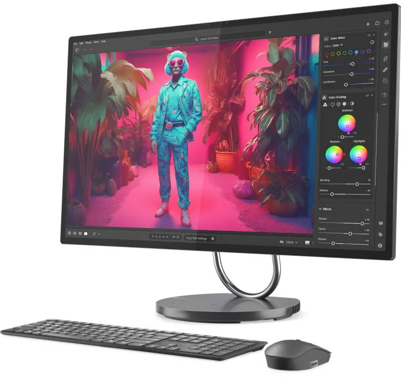 Sistem All in One Lenovo Yoga AIO 32ILL10, 31.5 inch UHD IPS, Procesor Intel Core Ultra 7 258V 4.8GHz Meteor Lake, 32GB RAM, 1TB SSD, GeForce RTX 4050 6GB, Camera Web, Windows 11 Home
