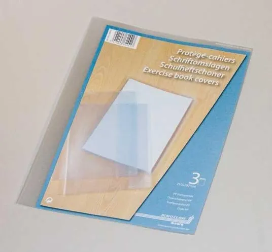 Aurora Coperta PP - 120 microni, pentru caiet A4, 3 buc/set, Aurora - transparent cristal