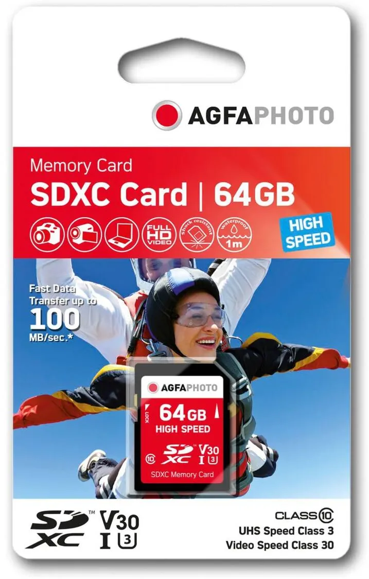 Card de Memorie AgfaPhoto SDXC 64GB High Speed Class 10 UHS I U1 V30