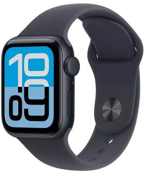 Smartwatch Apple Watch SE 3 (2025) Aluminium, 1.57 inch, 5G, Curea Silicon M/L, Midnight - Midnight Sport Band