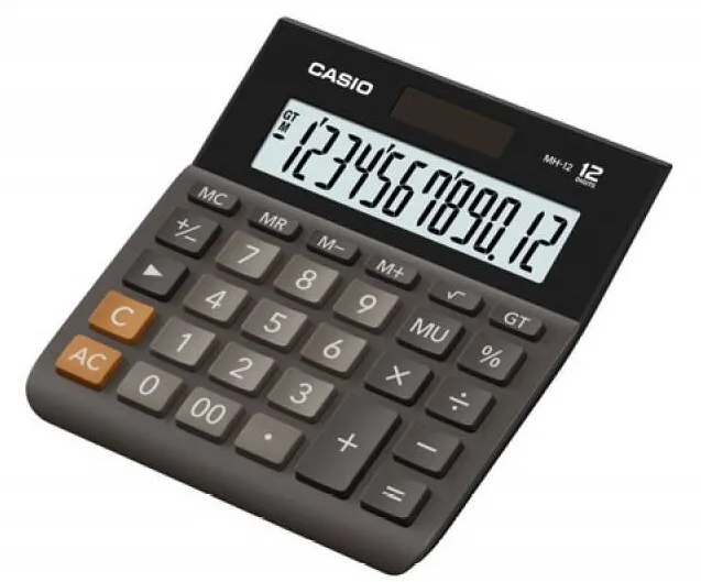 CASIO MH-12BK-S 12-digit black office calculator