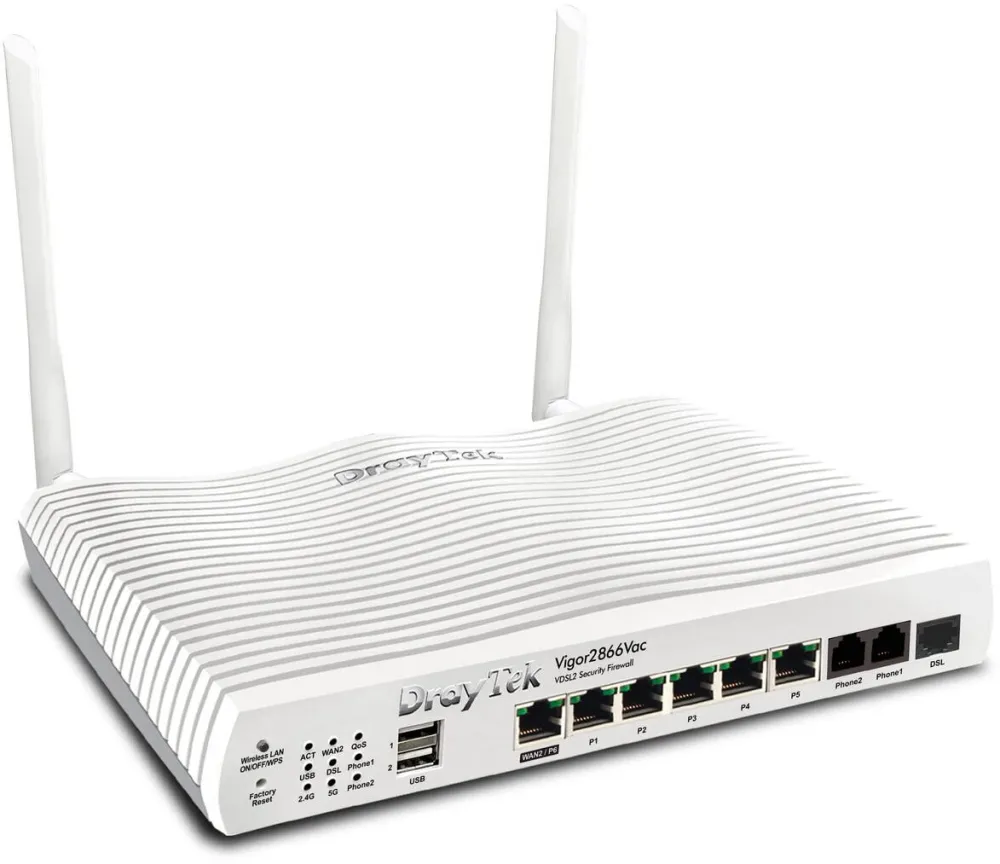 Router Wireless Draytek DrayTek Vigor 2866Vac, Router firewall VPN de securitate pentru modem G.Fast Dual-WAN