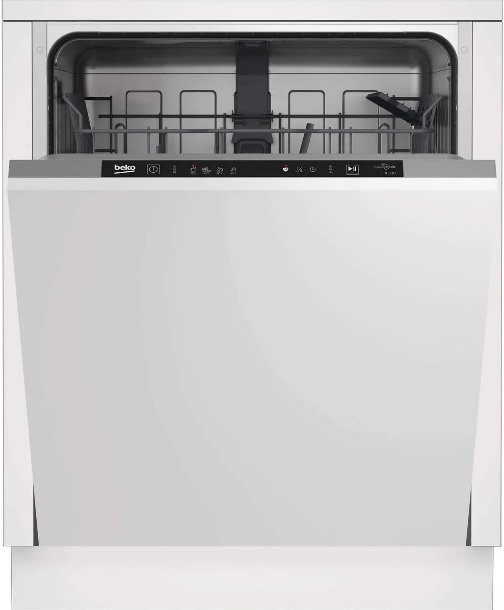 BEKO Masina de spalat vase incorporabila BDIN14320, 13 seturi, 4 programe, Clasa E, Hygiene Intense, Quick&Shine, Mini 30’, Flexible HalfLoad, 60 cm