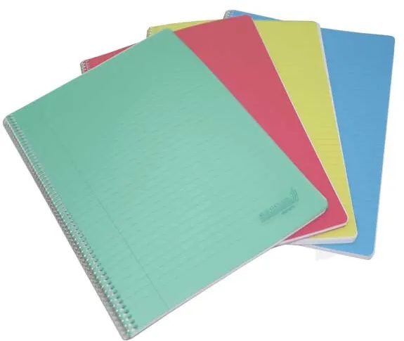 Aurora Caiet cu spirala, A4, 60 file - 80g/mp, coperta PP transparent color, Aurora - dictando