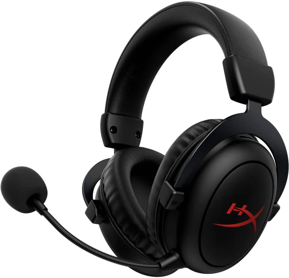 Casti Over-Head HyperX Casti gaming wireless HyperX Cloud II Core, DTS Headphone:X Spatial Audio, autonomie bateria pana la 80 de ore, dongle 2.4GHz, spuma cu memorie, microfon detasabil, PC, negru