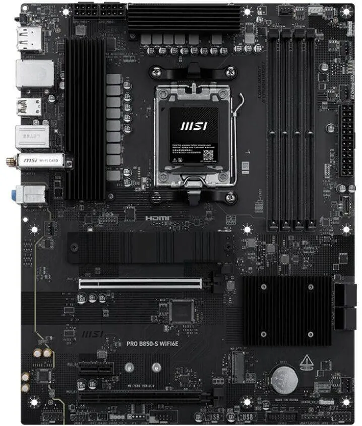 Placa de Baza MSI Placa de baza MSI PRO B850-S WIFI6E, AM5, DDR5, BT, ATX, Negru 911-7E80-002