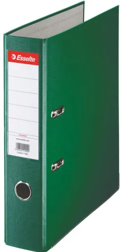 Esselte Biblioraft A4, plastifiat PP, margine metalica, 75 mm, Esselte Economy - verde