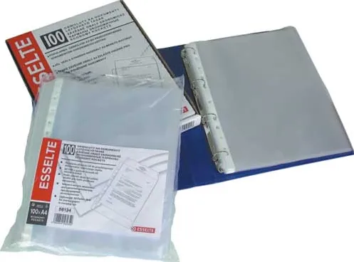 Esselte Folie protectie pentru documente, 38 microni, 100folii/set, Esselte - transparent