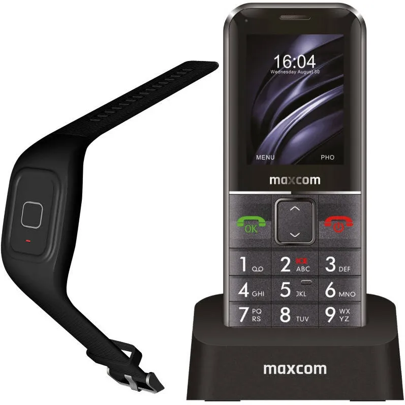 Telefon Mobil Maxcom MM735 Single SIM Black + bratara SOS cu IP67
