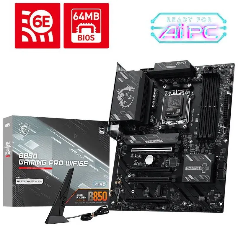 Placa de Baza MSI Placa de baza Msi B850 GAMING PRO WIFI6E, 4xDDR5, 4xPCIE16, 7xUSB3.2, ATX