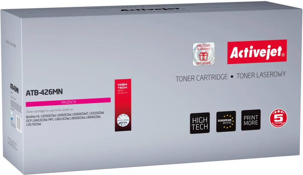 Toner imprimanta ACTIVEJET COMPATIBIL ATB-426MN for Brother printer; Brother TN-426M replacement; Supreme; 6500 pages; magenta
