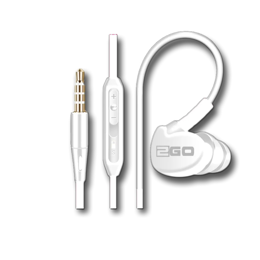 Casti 2GO Sport-Headset "Active 1" Kabelgebunden, White