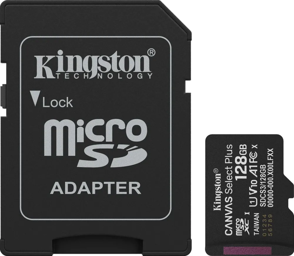 Card de Memorie Kingston 128GB microSDXC Canvas Select Plus Gen3 150MB/s A1 Card + Adapter