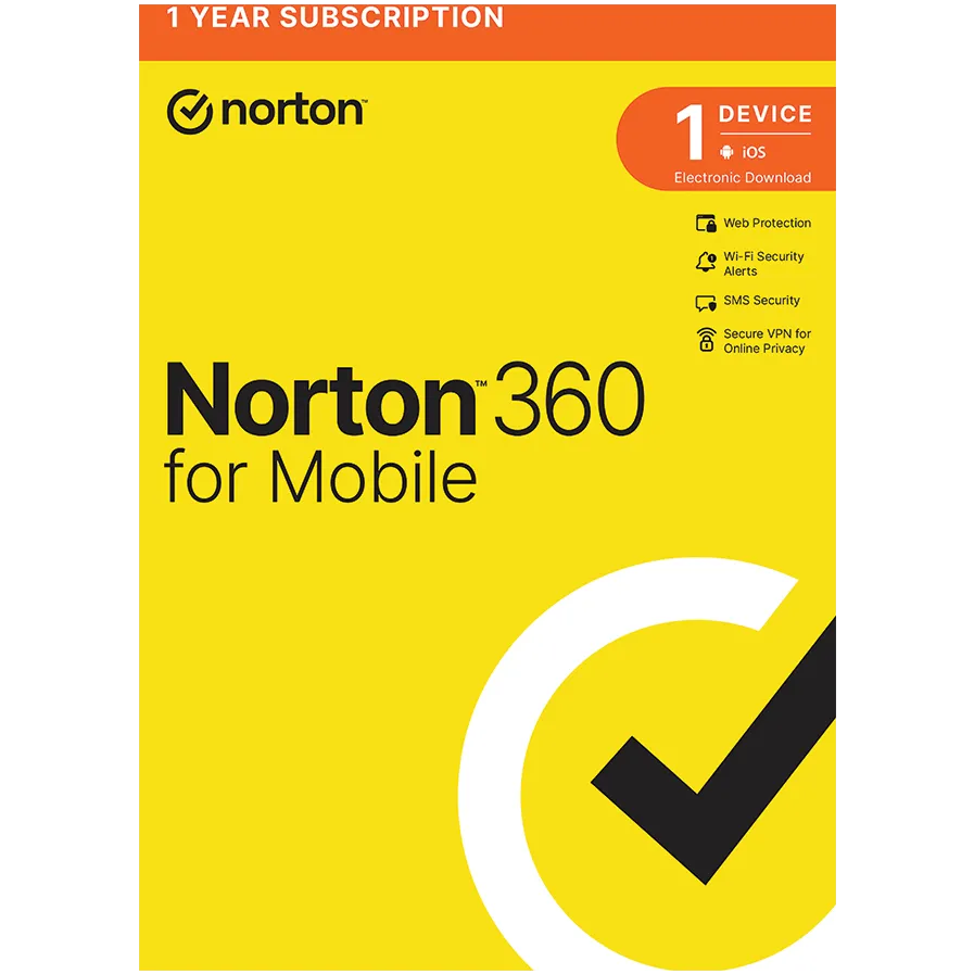 Norton 360 Mobile 1 Device, 1 year, box