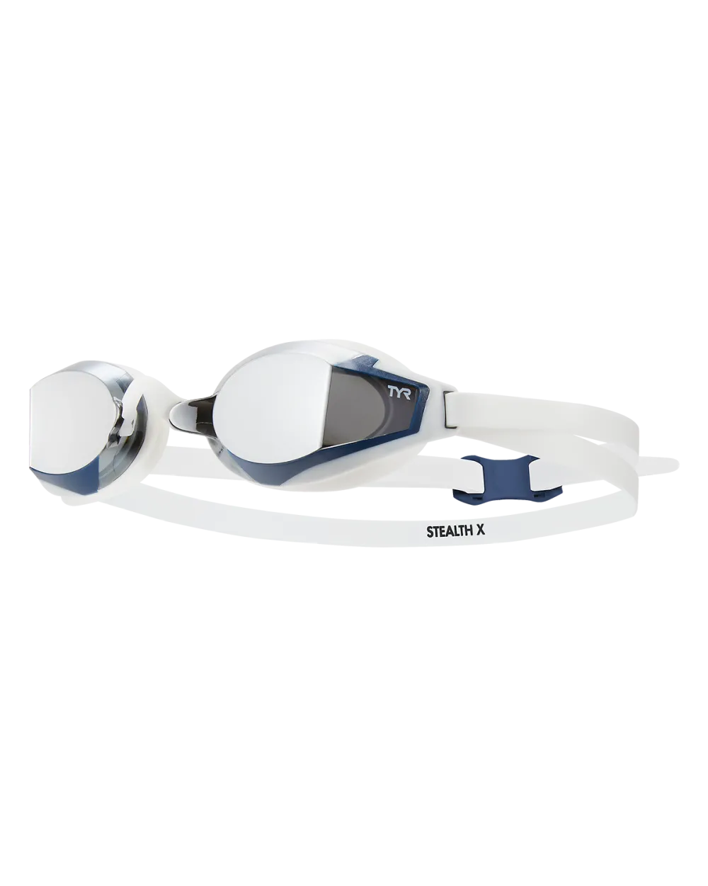 Ochelari de inot TYR Stealth-X Performance Goggles Mirrored argintiu alb