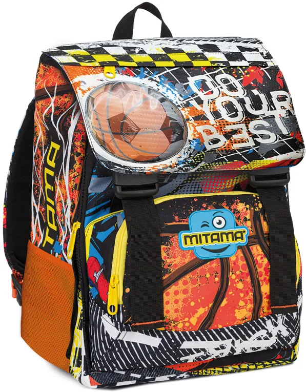 Ghiozdan Mitama, 4 compartimente, tematica sport, 40 x 28 x 18 cm
