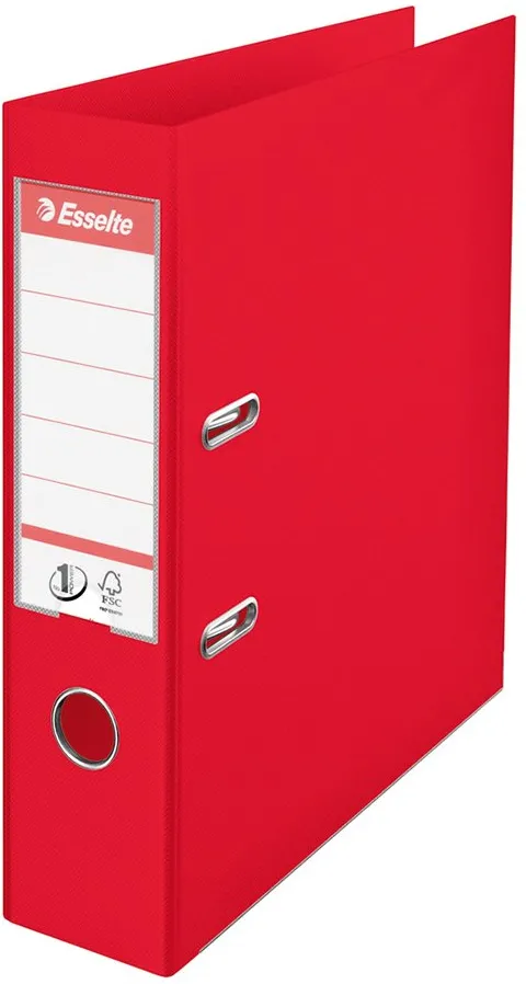 Biblioraft Esselte No.1 Power, PP/PP, A4, 75 mm, VIVIDA rosu