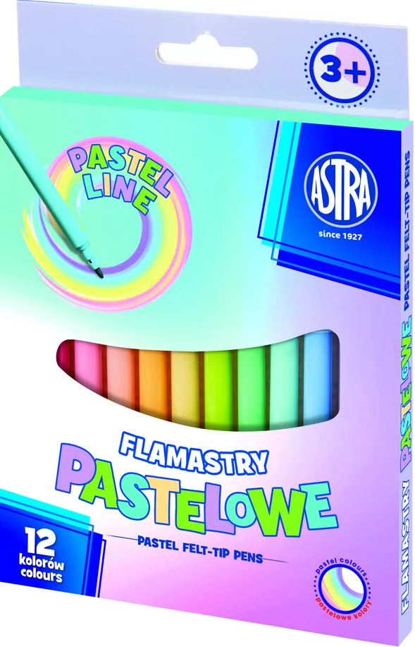 Carioci Astra pastel, 12 culori/set