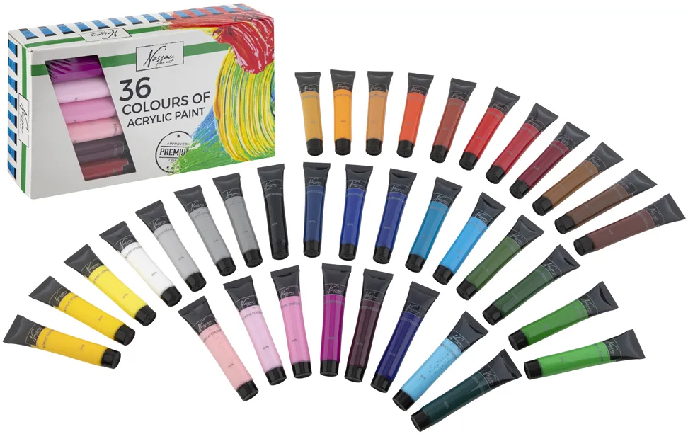 Set 36 tempera acrilica Creative Craft, 20 ml