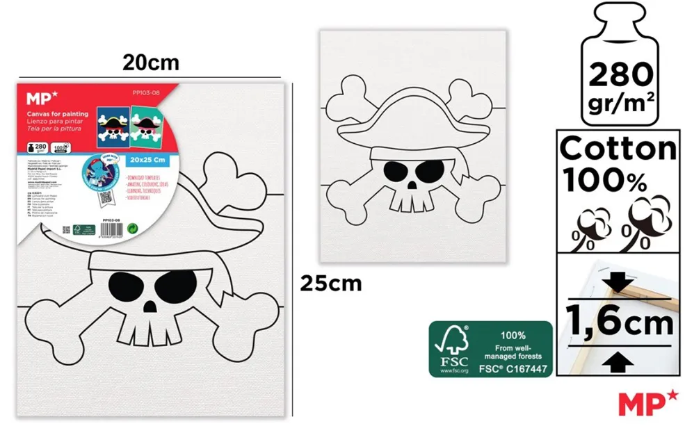 Canvas Main Paper, 20x25 cm, 280gr/mp, tematica pirat