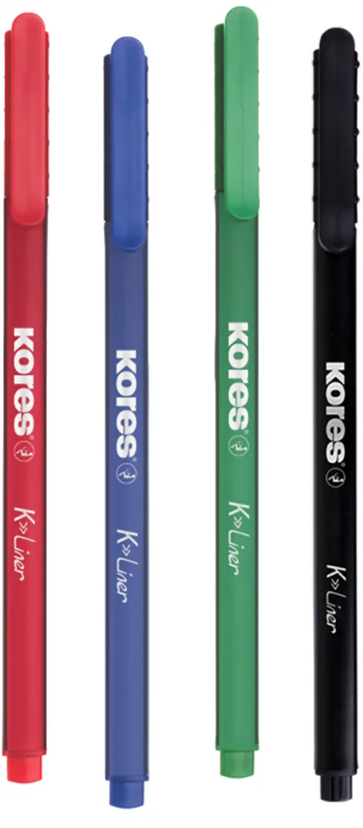 Set 4 finelinere Kores, varf 0.4 mm