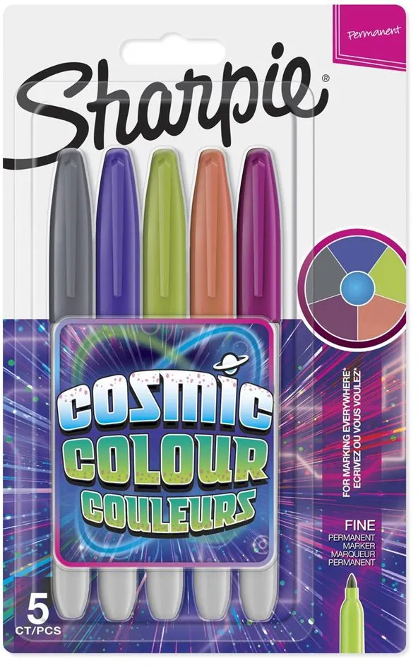 Set marker permanent Papermate, Sharpie, 5 culori, cosmic