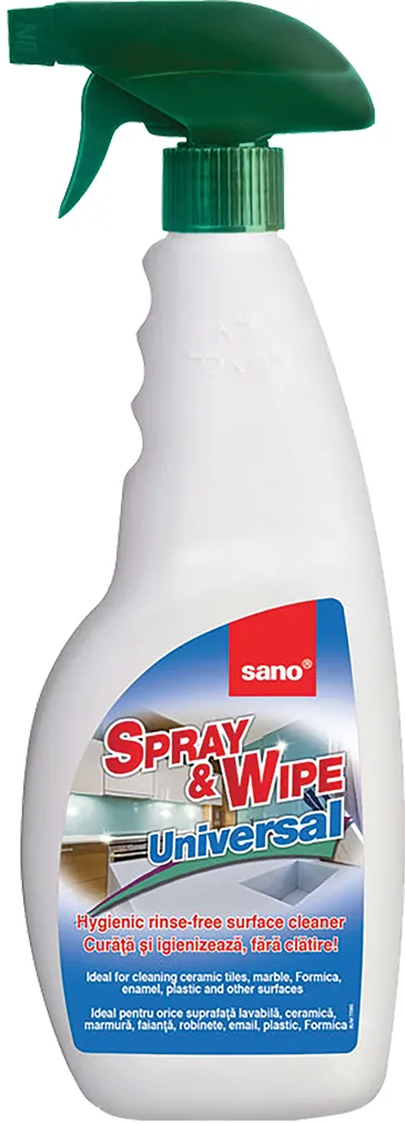 Detergent universal pentru suprafete Sano Spray & Wipe, 750 ml