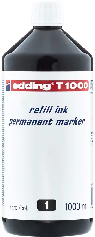 Tus de reumplere Edding T1000 pentru marker permanent, 1000 ml, negru